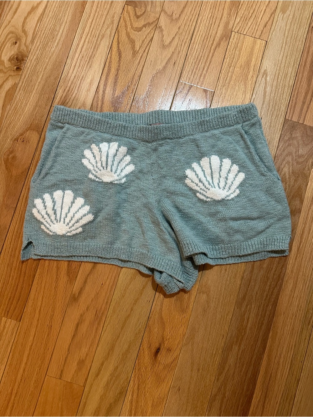 Show Me Your MuMu Seafoam Knit Shell-Accent Shorts